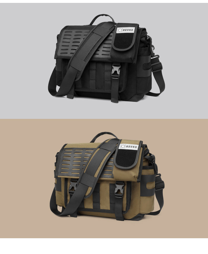 Men's Messenger Bag Multifunctional Crossbody Bag Waterproof Cycling Shoulder Bag Outdoor Commuting Tactical Style Men's Satchel