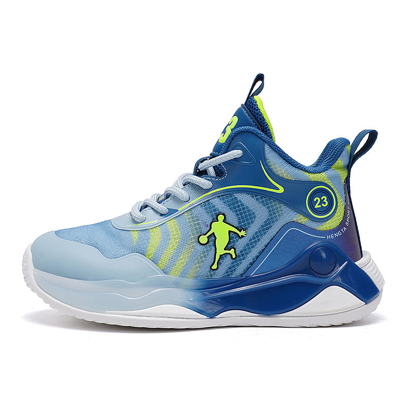 Big Kids Practical Basketball Shoes Children Professional Training Wear-Resistant Sneakers Mesh Breathable Non-Slip Running Sports Shoes