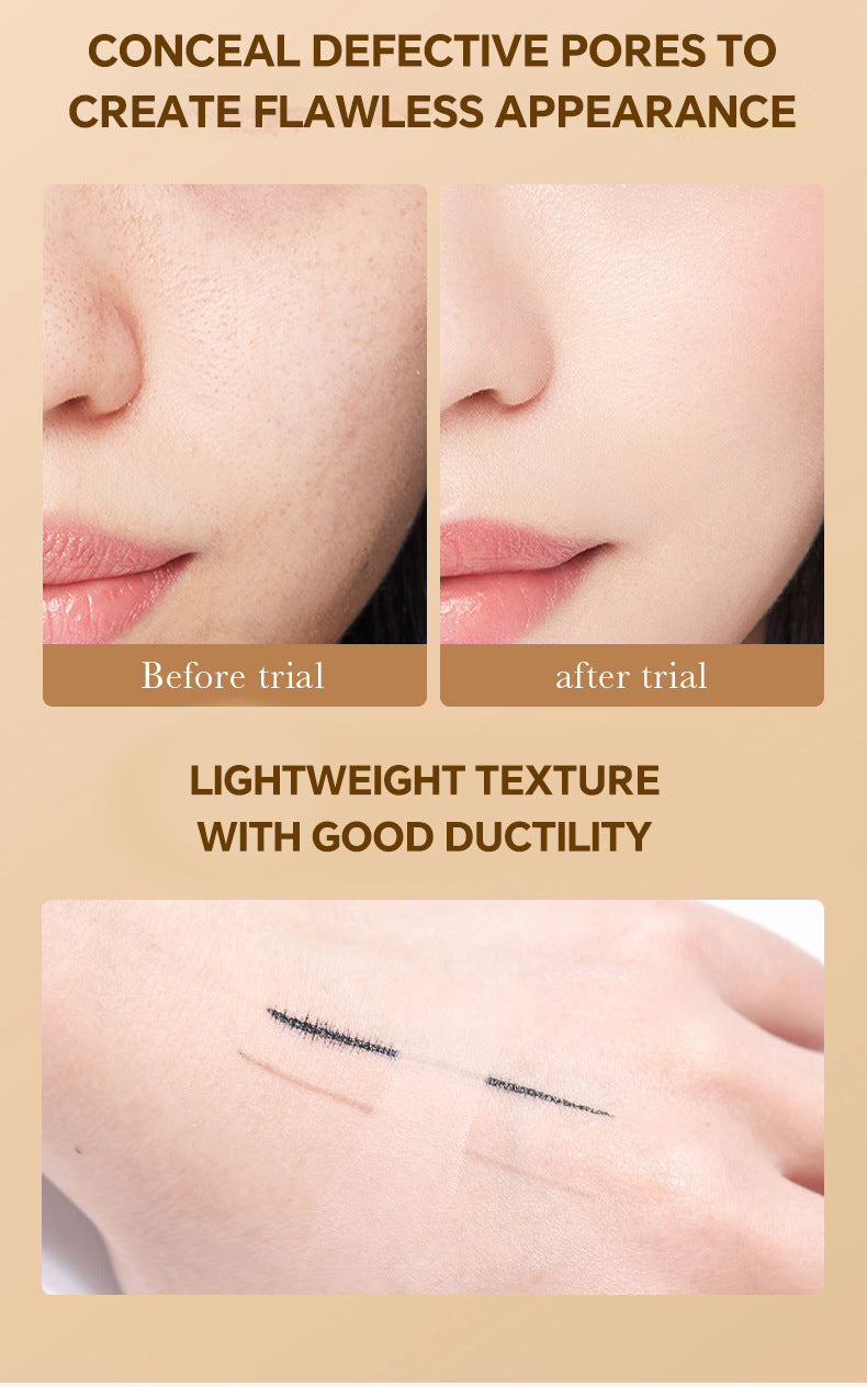 Genuine Air Cushion BB Cream Waterproof Concealer with Makeup Brush and Puff CC Cream Four-Piece Set20g*3Version