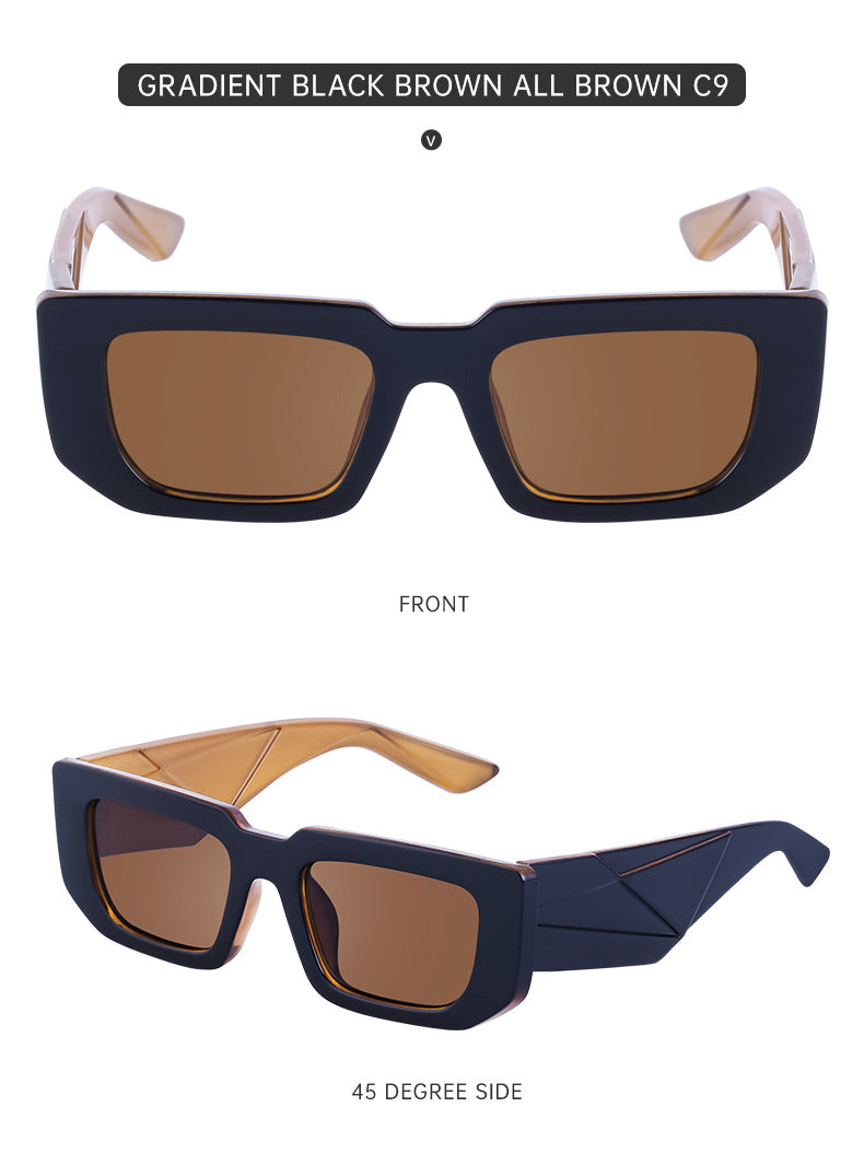 Fashion Small Frame Sunglasses for Women Trendy European and American Wide Leg Square Frame Sunglasses High-end Wholesale sunglasses