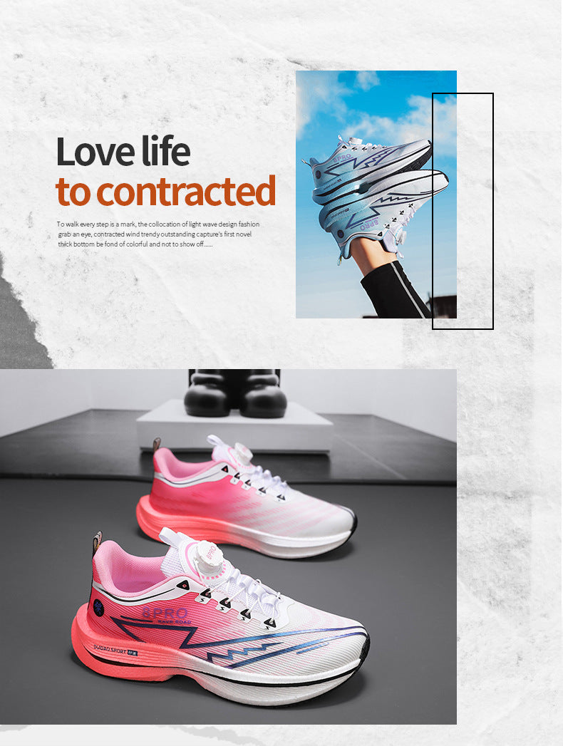 2025New8pro Full Palm Carbon Plate Racing Shock Absorption Running Shoes Men and Women Couples Rotating Buckle Youth Shoes Sports