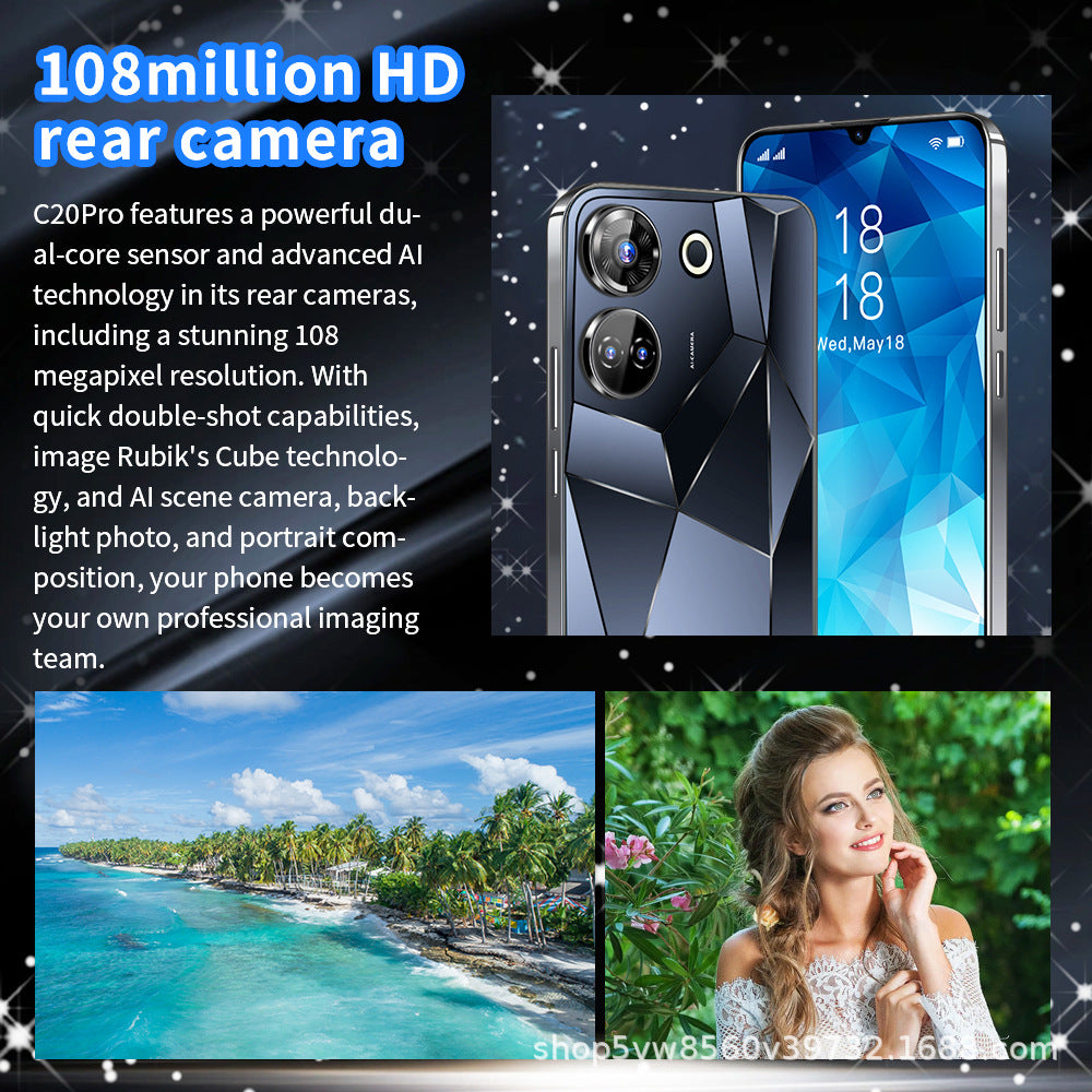 Spot Goods C20Pro Mobile Phone16+1T Large Memory Smart All-in-One Device7.3Wholesale of High-Definition Screens