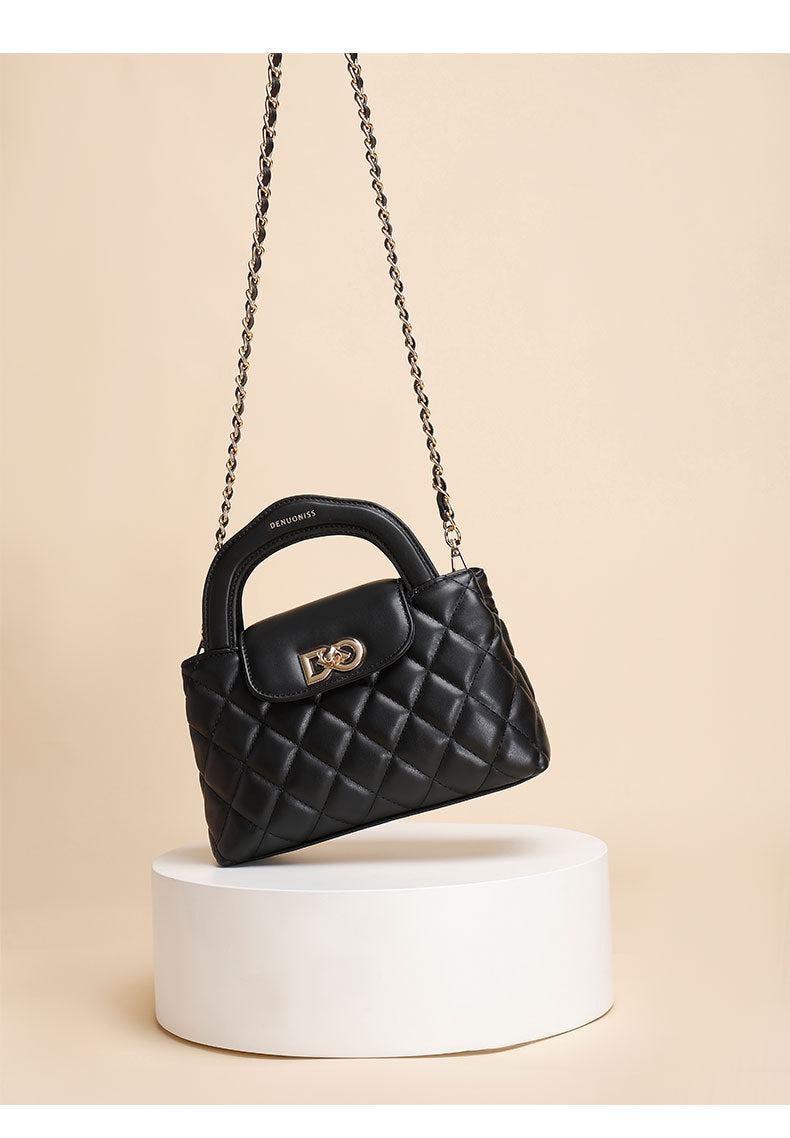 2024New Special-Interest Design Women's Handbag PU Chain Commuter Shoulder Bag Exquisite Exquisite Women's Bag