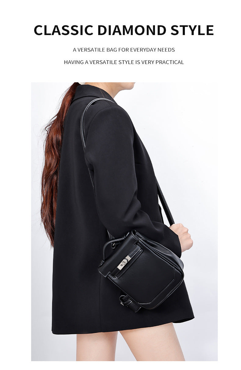 Genuine Leather Vintage Kelly Bag for Women, High-End Versatile Underarm Commuter Messenger Bag, Top Layer Cowhide Single Shoulder Crossbody Bag for Women