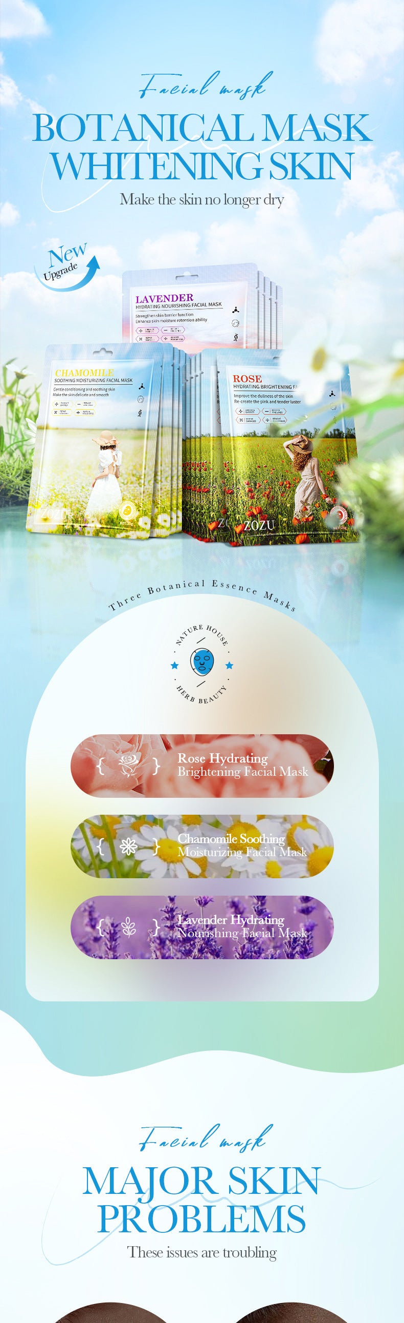 Plant Face Mask25g ZOZU Lavender Hydrating Moisturizing Chamomile Cross-Border Enmu Wholesale