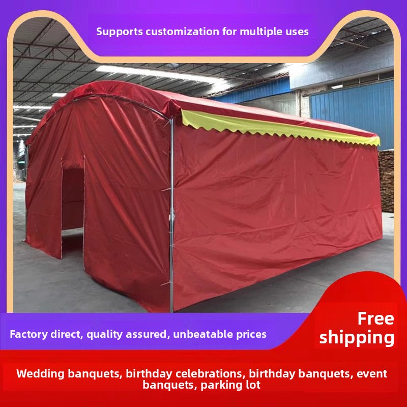 Outdoor Sunshade Shelter Sun Protection Waterproof Home Parking Shed Food Stall Rural Wedding Celebration Mobile Banquet Tent