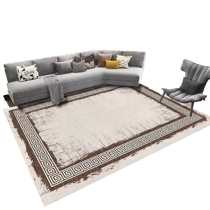 Living Room Carpet Stain-Resistant Easy Care Crystal Velvet Carpet Non-Slip Wear-Resistant Home Light Luxury Style Bedroom Bedside Rug Full Coverage