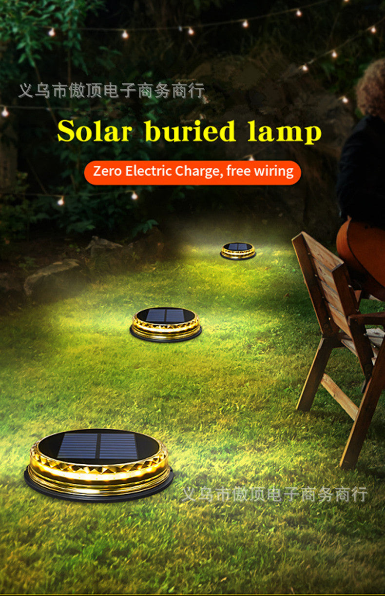 Outdoor Buried Light Waterproof Solar Garden Yard Ground Light Landscape Light Lawn Ground Light LED Wall Lamp