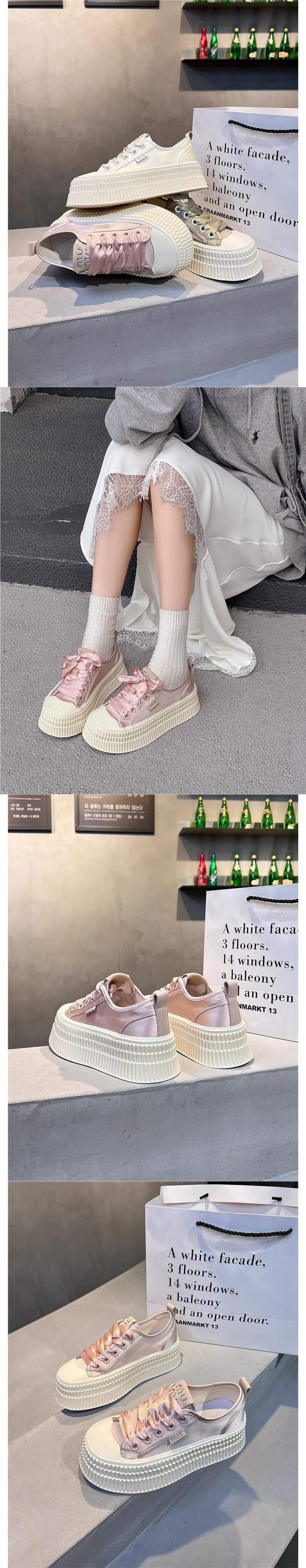 Thick Sole Biscuit White Sneakers for Women2025Versatile Student ins Fashionable Sports Casual Sneakers