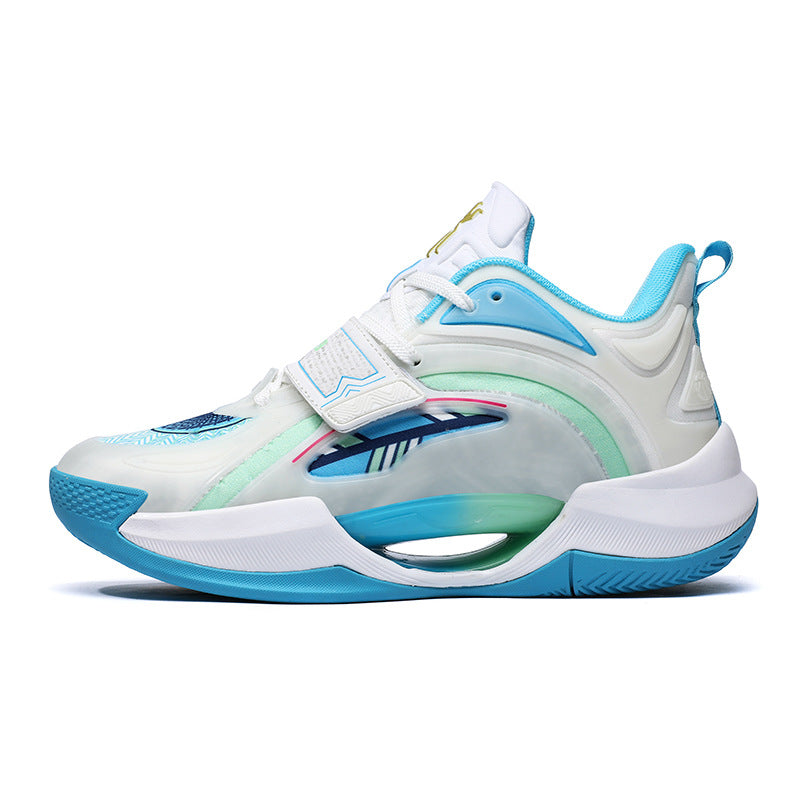 Summer Trendy Fashion Breathable Comfortable Sports Men's Shoes Youth High Elastic Practical Wear-resistant Rubber Sole Basketball Shoes