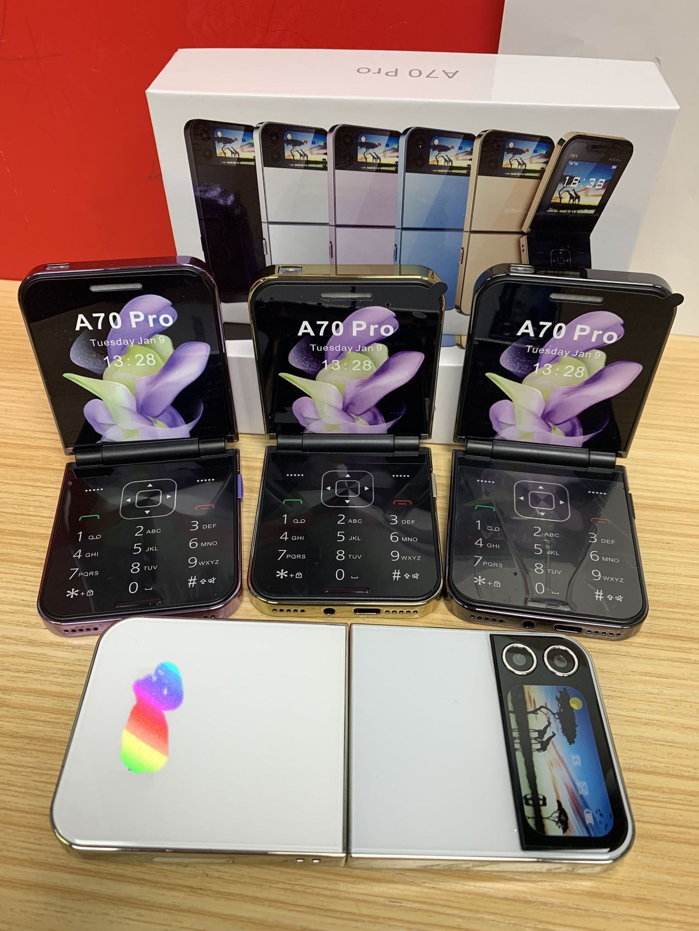 A70pro Flip Phone Mini Feature Phone Foldable Phone with Buttons2G Foreign Language Multi-Language