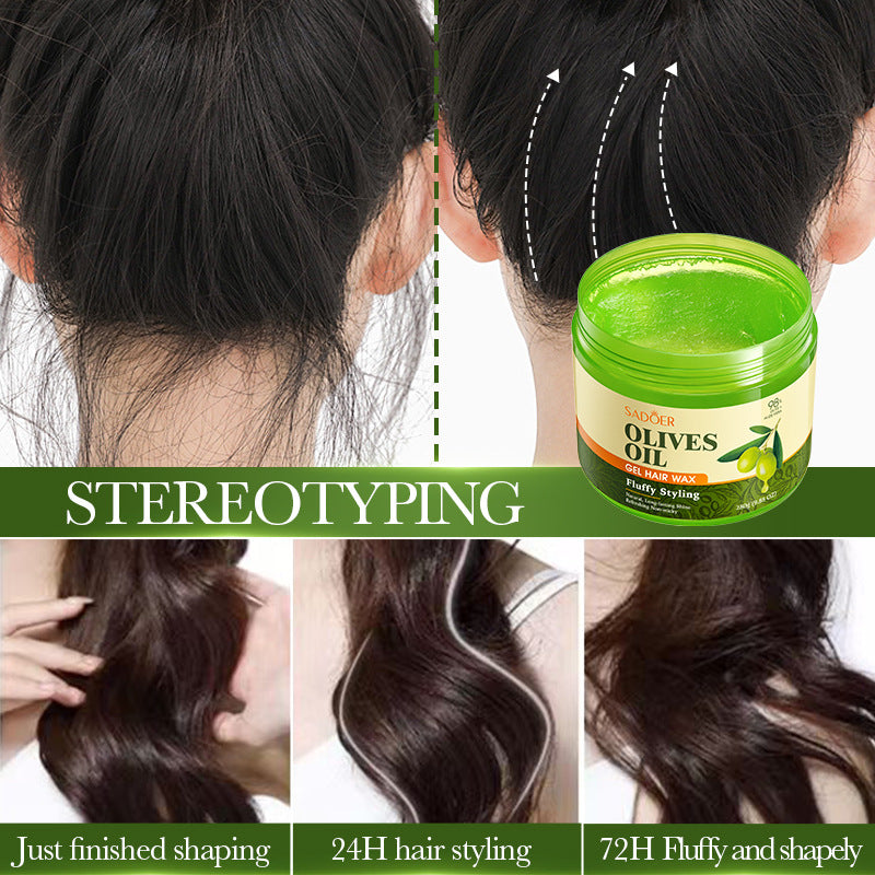 Olive Oil Hair Styling Wax SADOER Nourishing Gel Styling Fluffy Hair Wax  Foreign Trade Wholesale