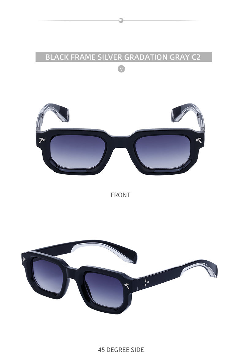 New European and American Fashion Square Frame Sunglasses for Men, Simple Personality Black Frame Glasses sunglasses
