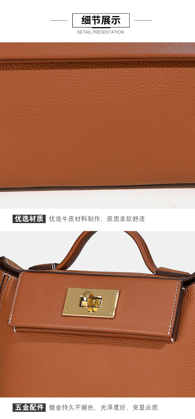New European and American Style Kelly Bag Versatile Dumpling Bag High-Quality Texture Top Layer Fashion Women's Handbag Tote Shoulder Crossbody Bag
