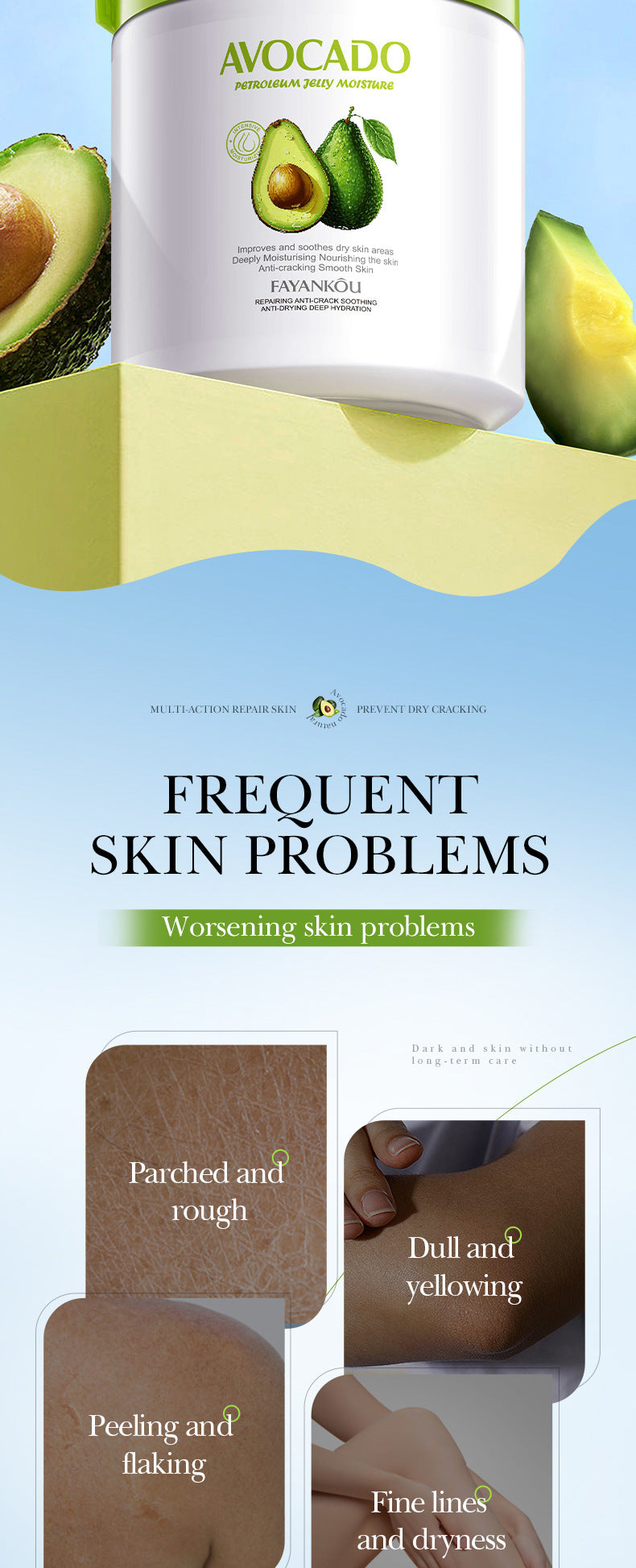Avocado Repair Cream FAYANKOU Vaseline Soothing Anti-Cracking Moisturizing Lotion  Wholesale