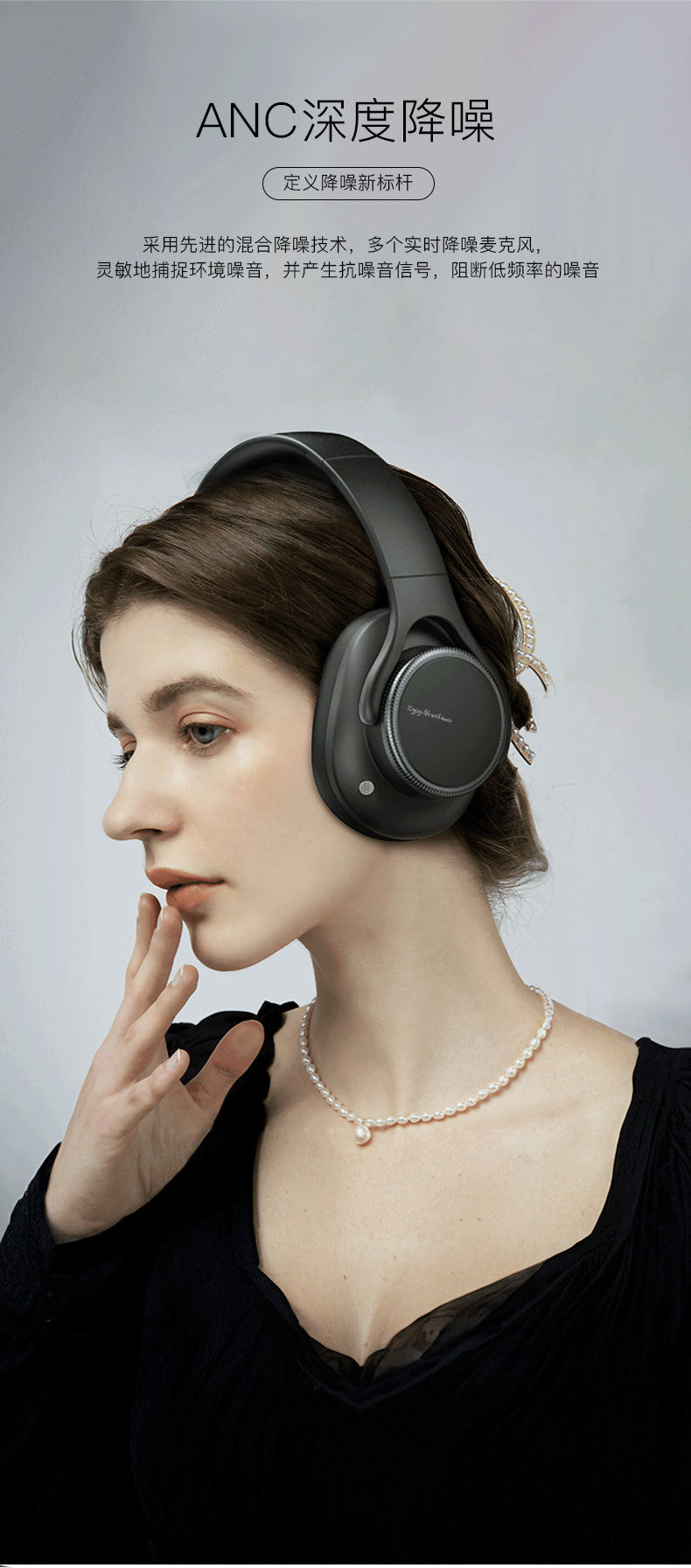 Private Model2025New model with deep bass and long battery life ANC Noise reduction wireless over-ear Bluetooth headphones with patent B15