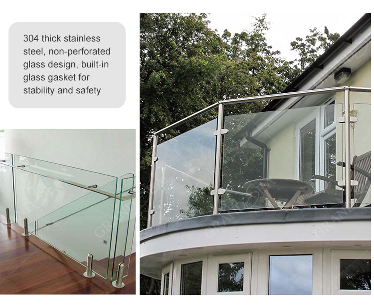 China Factory Cheap Stainless Steel Glass Balcony Railing Design