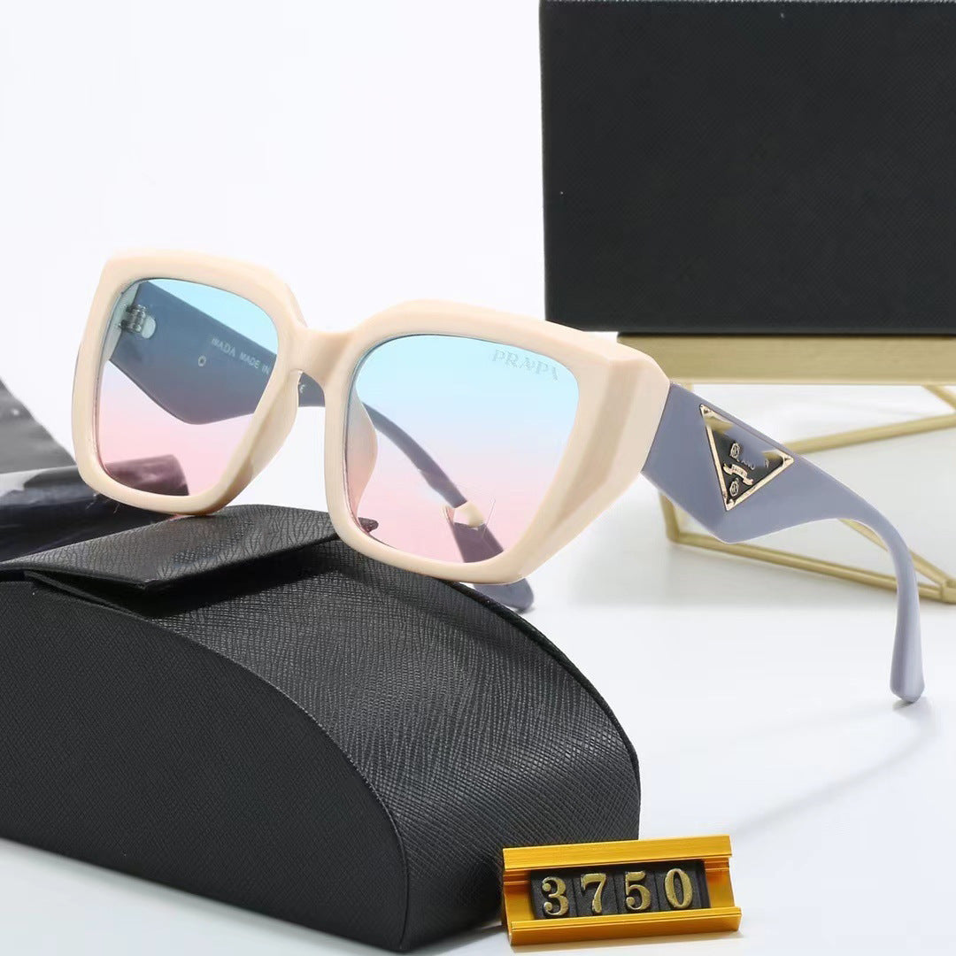 Fashionable European and American Style p Home casual UV protection sunglasses oval large frame glasses popular sunglasses