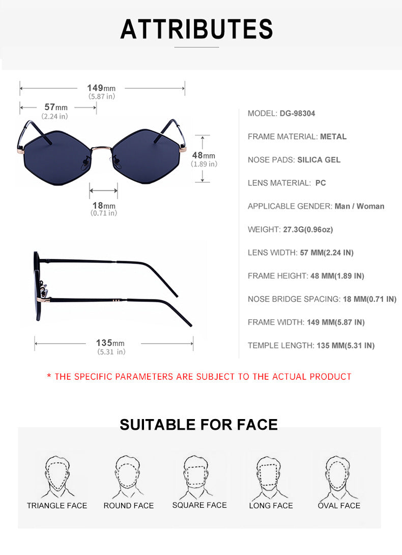 Polygonal Sunglasses for Women with a Sense of Sophistication2025New European and American fashion sunglasses driving UV protection glasses
