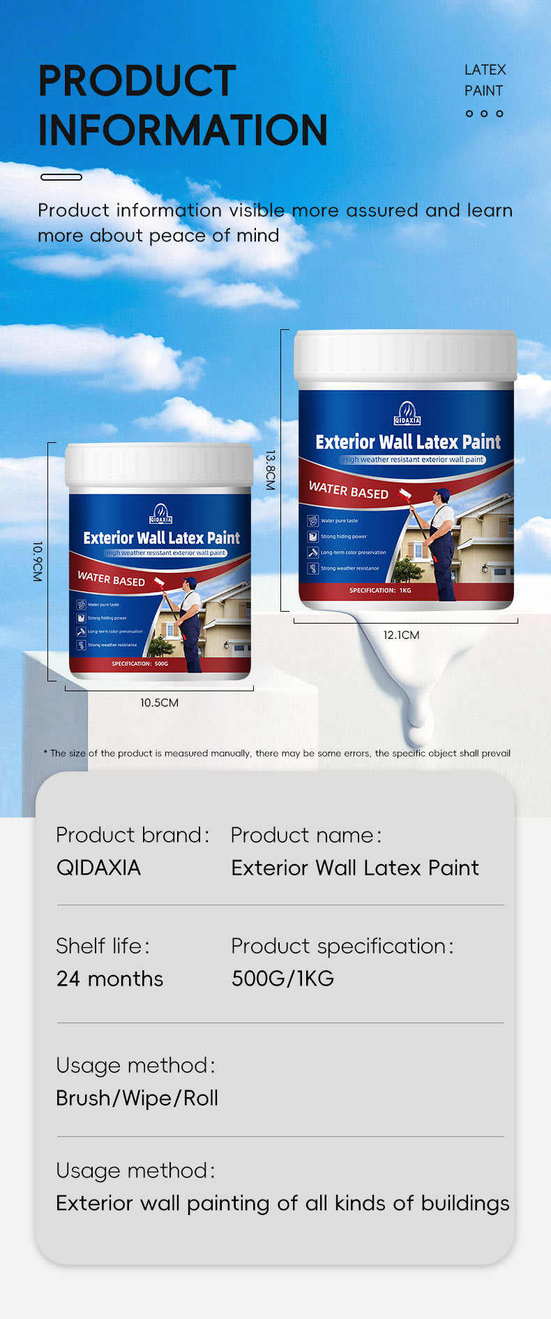 Qixia Exterior Wall Latex Paint Wall Renovation Special Repair Exterior Wall Paint Color Change Coating Wall Paint Exterior Wall Coating