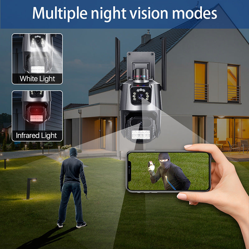 Surveillance Camera Dome Dual Screen Home Connection APP Binocular dual-lens outdoor HD wireless camera