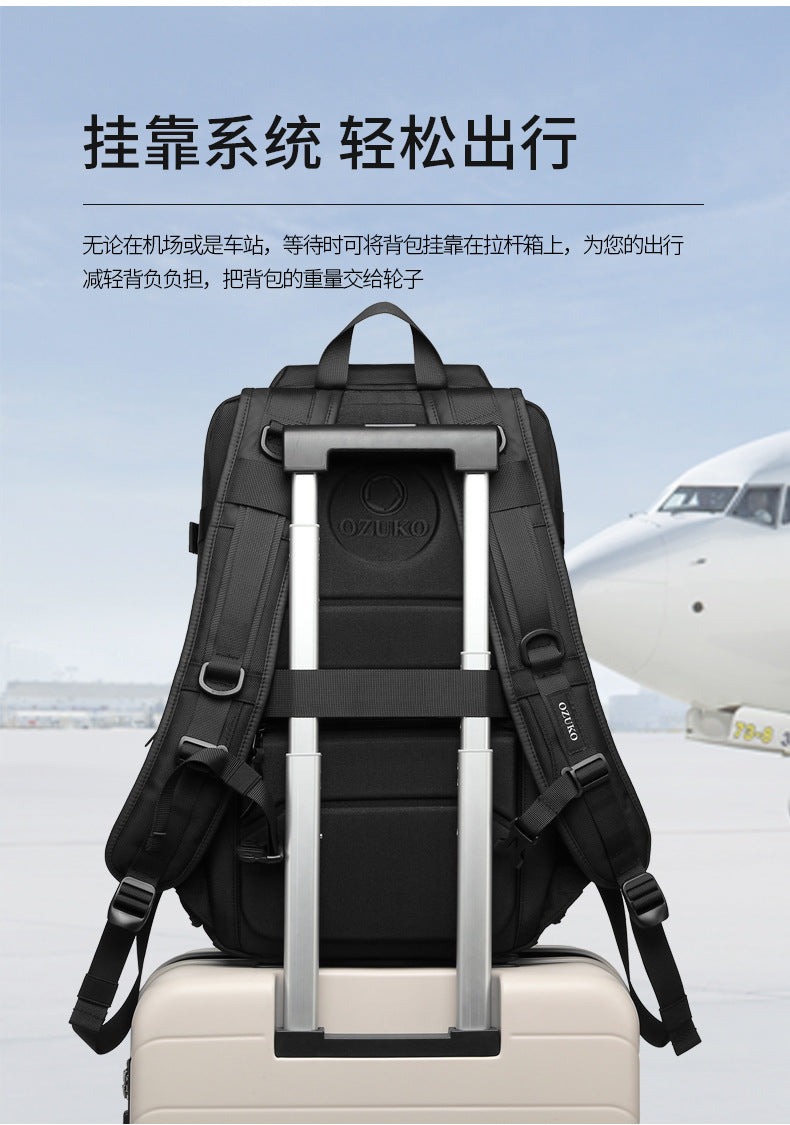 OZUKO Sports Backpack Men's Backpack Waterproof Multifunctional College Student Bag Commuting Cycling Outdoor Bag