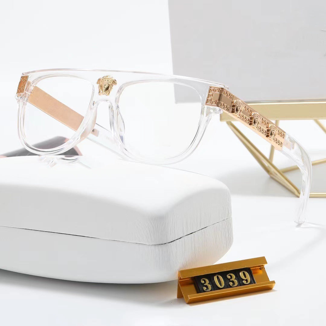 New Fashion Trend Square Frame Anti-Blue Light Non-Prescription Glasses Retro Large Frame Unisex Eyeglasses Prescription Frames110