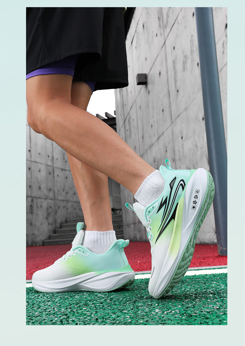 Summer New Jacquard Mesh Wear-resistant Breathable Sports Shoes Casual Comfortable Men's High Elastic Cushioning Youth Running Shoes