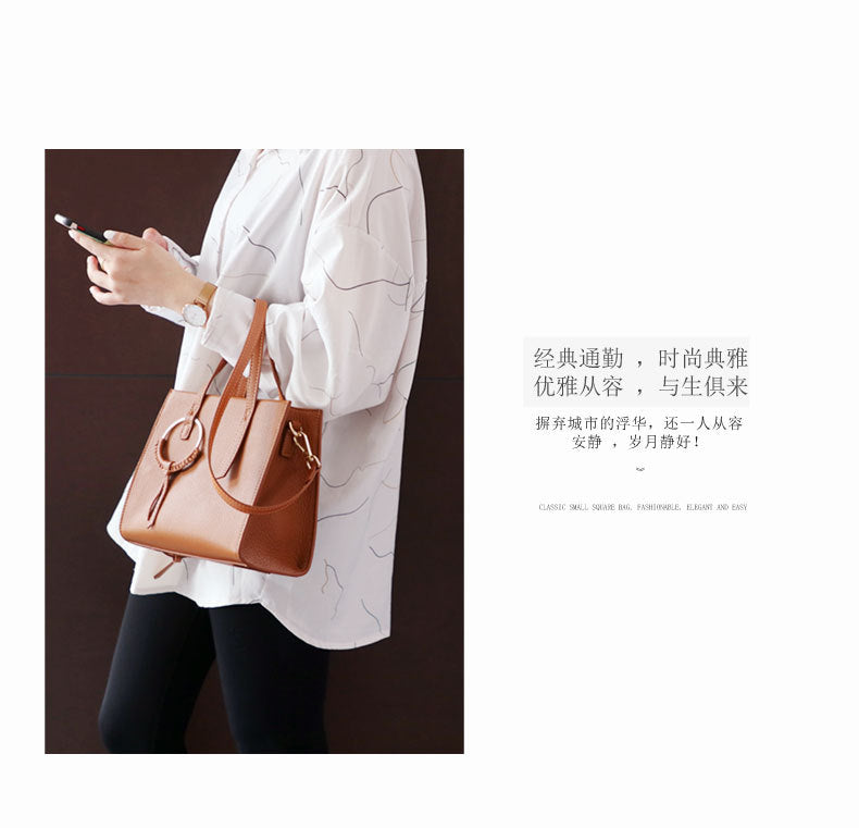 Simple Women's Single Shoulder Handbag Large Capacity Women's Crossbody Bag for Work Commute Cowhide Women's Bag In Stock Wholesale