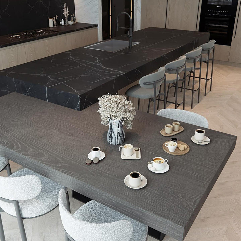 Best Simple Melamine Dark Black Luxury Large Modular Solid Wood Kitchen Cupboard Pantry Cabinet Set