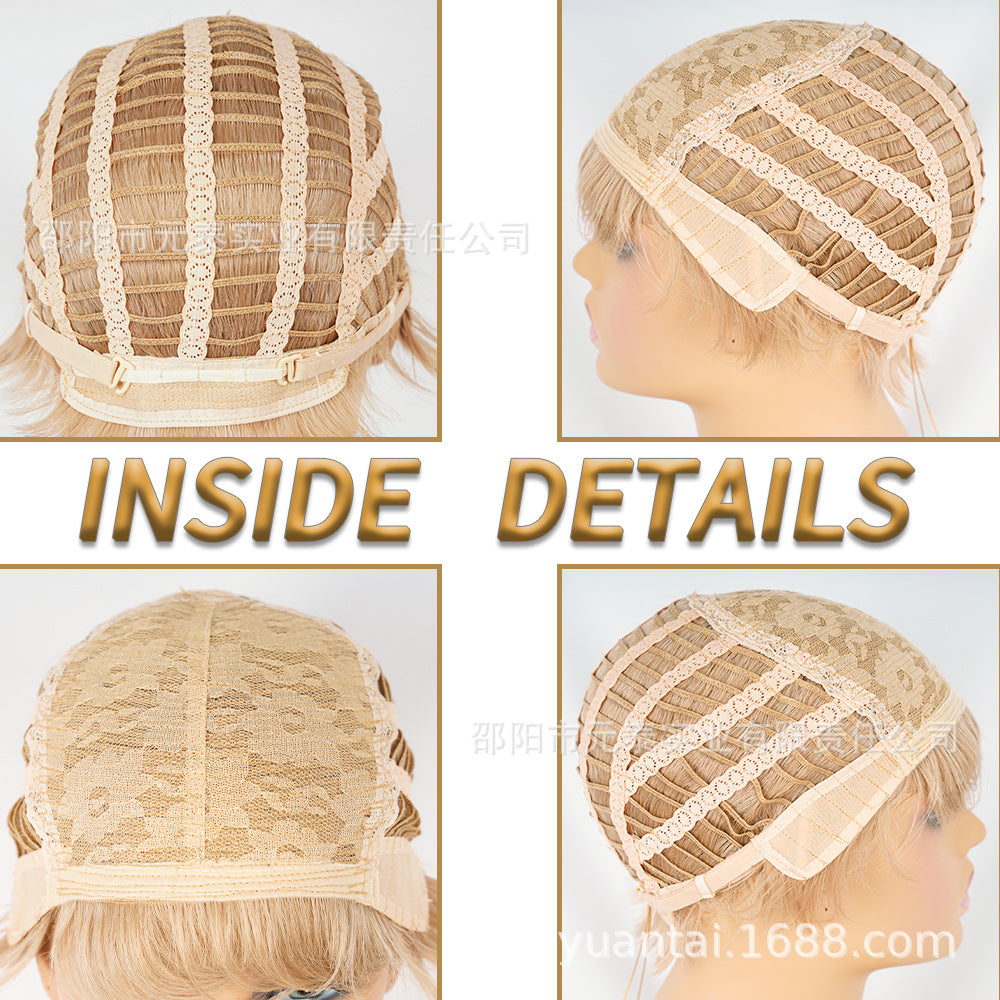 Synthetic Short Wig Cap Fashion Short Wig No Parting Wig Cap Short Hair Stylish Short Hair Fluffy wigs