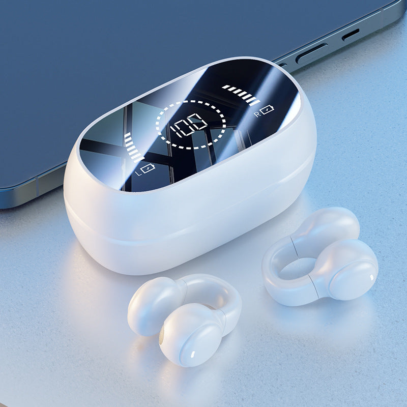 M47New Private Model Ear Clip Bone Conduction Bluetooth Earphones Non-In-Ear Sports Digital Display Long Battery Life Earphones