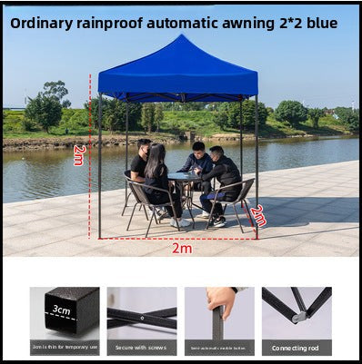 Outdoor Tent Advertising Retractable Folding Sunshade Large Umbrella Four-legged Umbrella Canopy Parking Rainproof Shelter Four-corner Stall Use