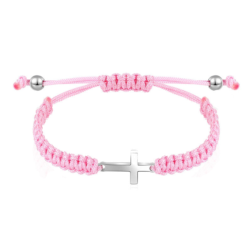 Women's Simple Woven Bracelet Set Stretchable Adjustable Bracelet Friendship Commemorative Wrapped Cross Woven Bracelet