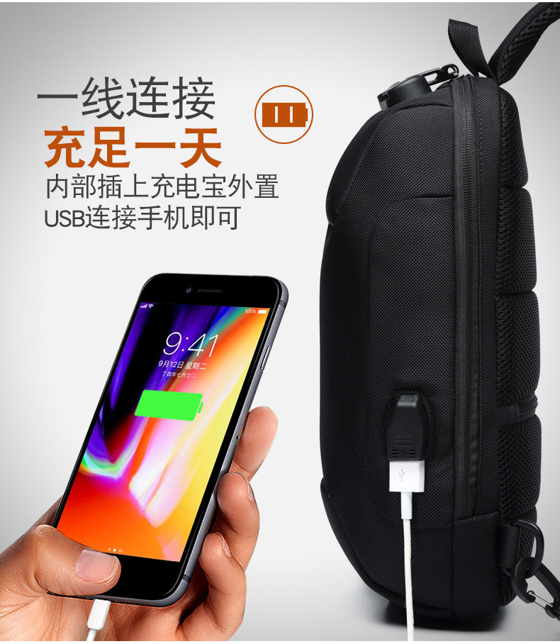 OZUKO Tactical Chest Bag Men's Crossbody Bag Waterproof Multifunctional High-end Outdoor Portable Bag Cycling Shoulder Bag