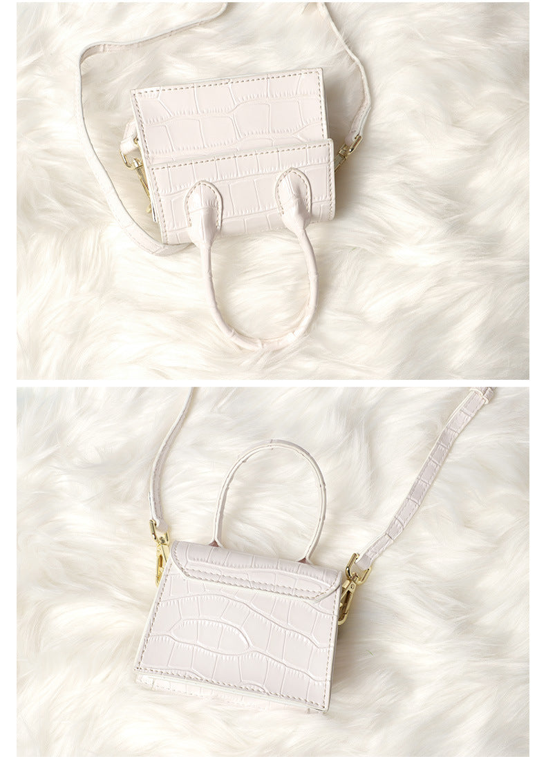 2020New PU Leather Small Square Bag Trendy Crossbody Women's Bag Stone Pattern Handbag Mini Bag minibags