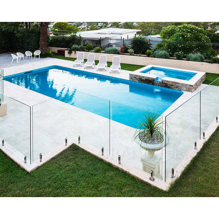 Modern clear Laminated Tempered Glass Balcony Railing Stainless Beautiful Designs