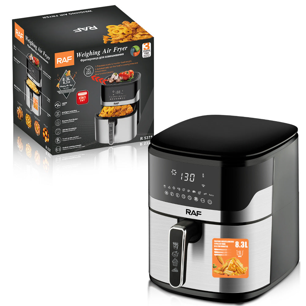 RAF European Standard Large Capacity Air Fryer8.3L Multifunctional Weighing Electric Deep Fryer with Visual Smart Touch Screen