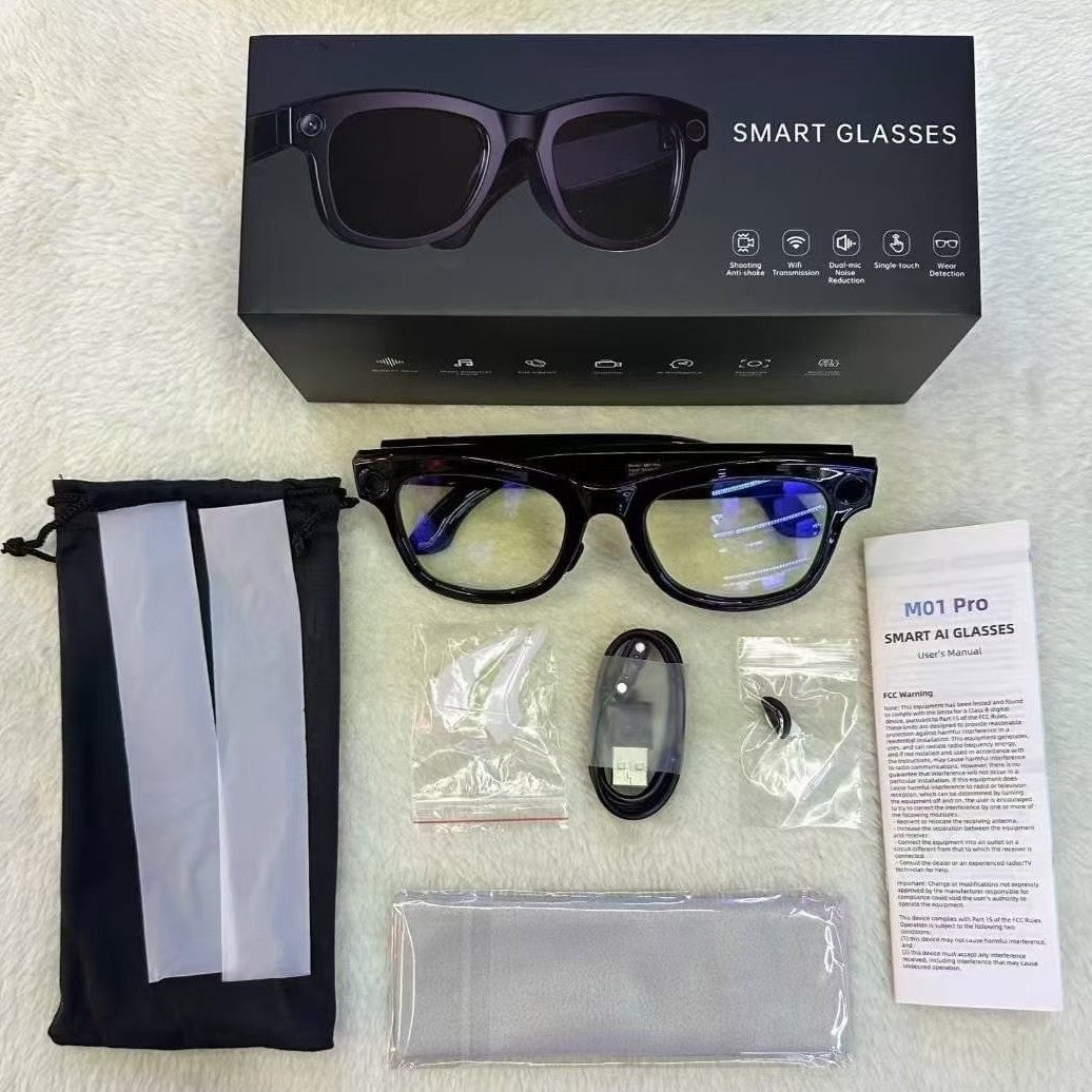 M01Smart Glasses800100 Megapixel Camera with Image Stabilization1200P Video Recording AI Simultaneous interpretation M01 Pro
