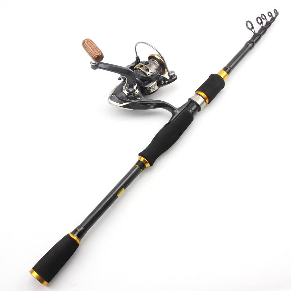 Wholesale Retractable Lure Rod Set Straight Handle Lure Spinning Reel Lure Bait Combination European and American Popular Fishing Gear