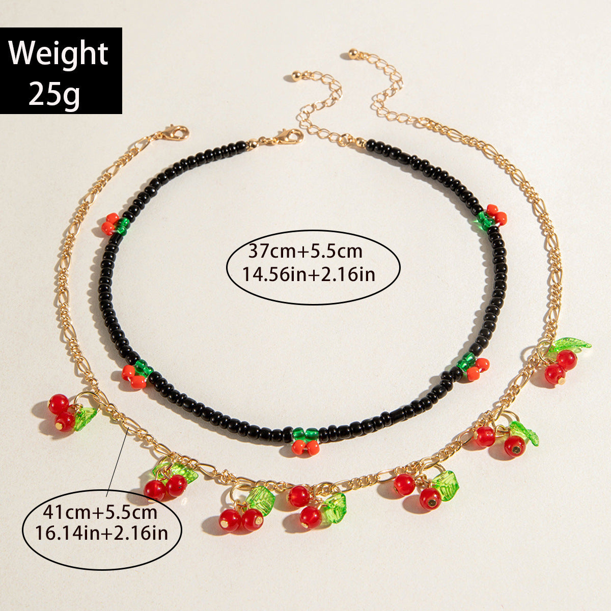 European and American Style Jewelry Light Luxury Imitation Pearl Cherry Necklace High-End Versatile Grass Multi-Layer Stacking Necklace Wholesale