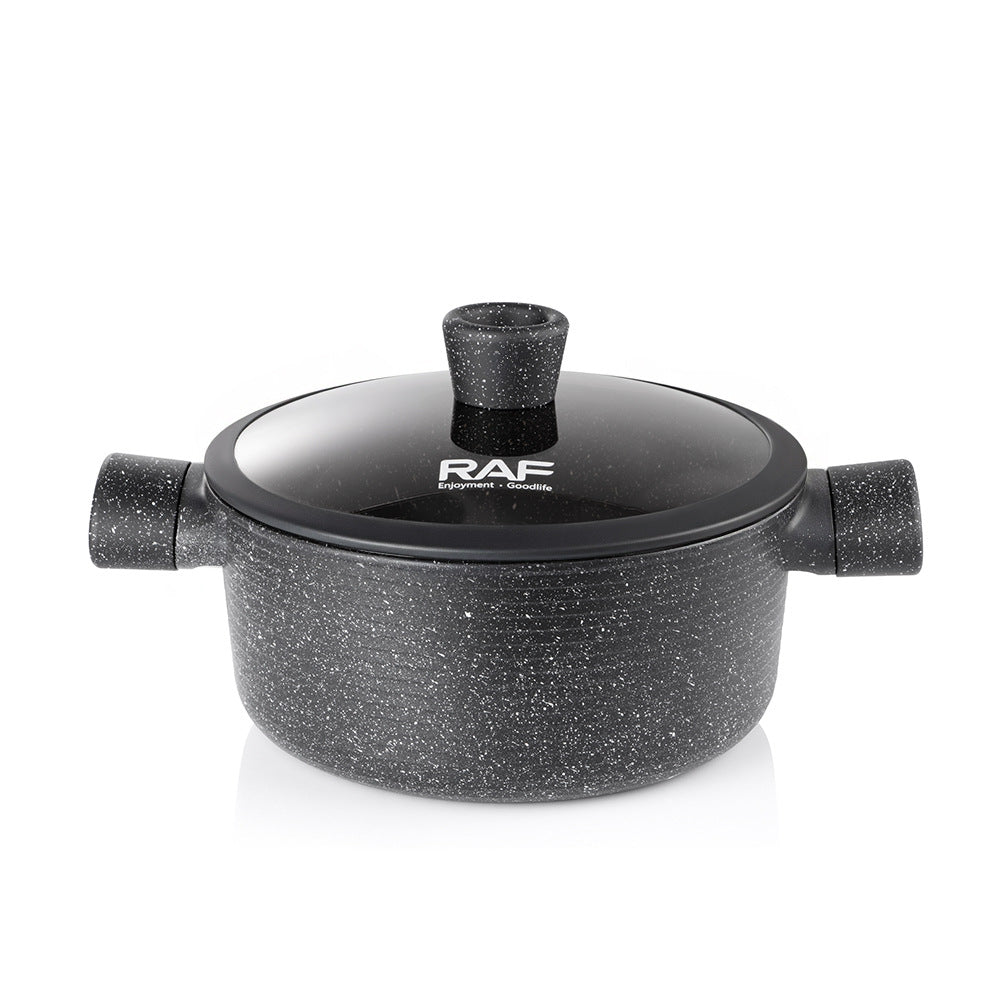 RAF Hot Sale Non-Stick Pan Ceramic  Inside and Out Flat Bottom Cooking Pan Universal Stove Cookware Set Ten-Piece Set