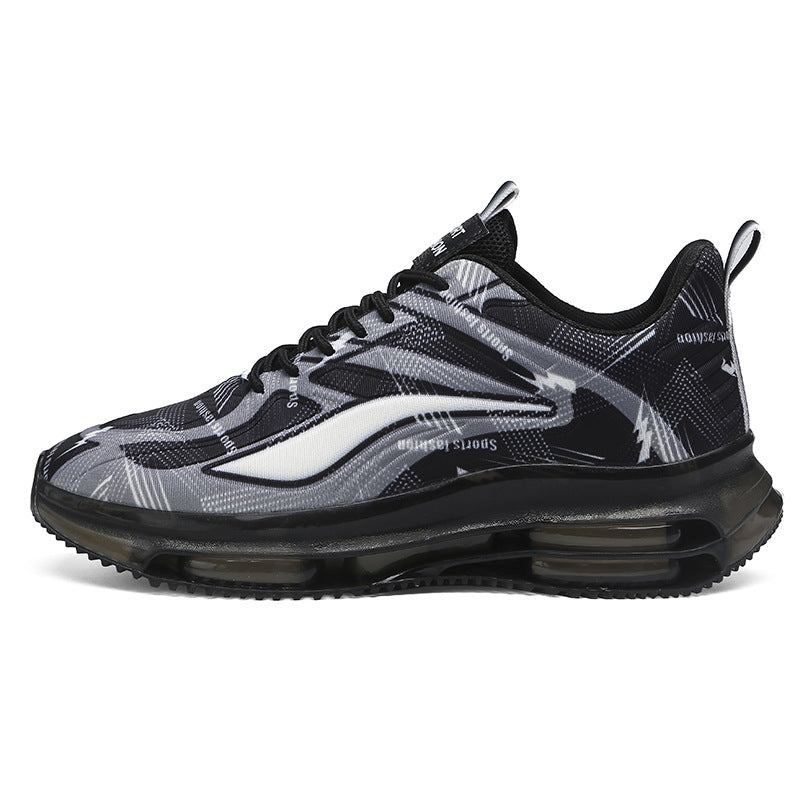 Men's Sports Shoes Spring and Autumn Ice Silk Hot Style Air Cushion Shock Absorption Trendy Men's Shoes Youth Running Shoes Student Casual Running Shoes