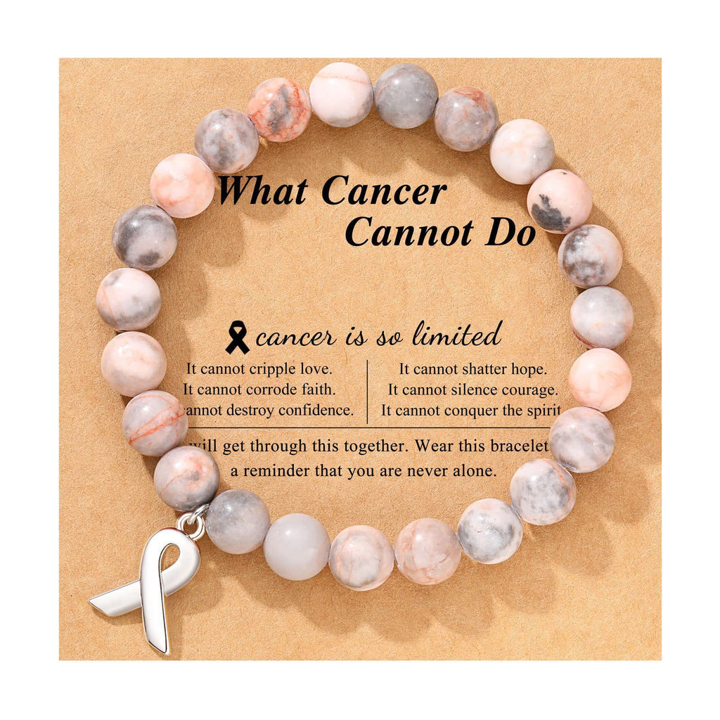 Rhodochrosite Bracelet Bow Ribbon Pendant Bracelet Holiday Gift Breast Cancer Rhodochrosite Bracelet