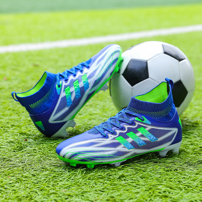 New high-top soccer shoes for men and women AG Spike TF Broken Nail Youth Student Grassland Competition Training Shoes