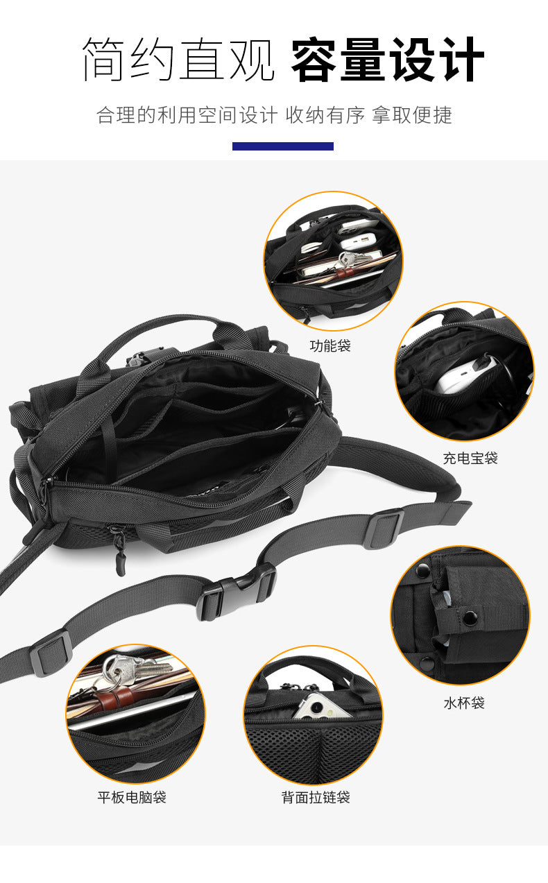 Men's Trendy Tactical Waist Bag Waterproof Small Crossbody Bag Outdoor Sports Cycling Running Lightweight Portable Bag male bag