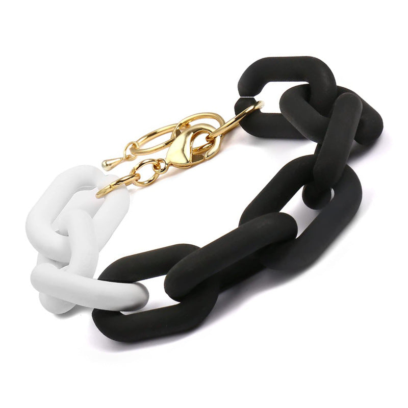 U Chain Bracelet for Women DIY Colorful Simple Resin Bracelet Lobster Clasp Extension Chain Resin Chain Bracelet