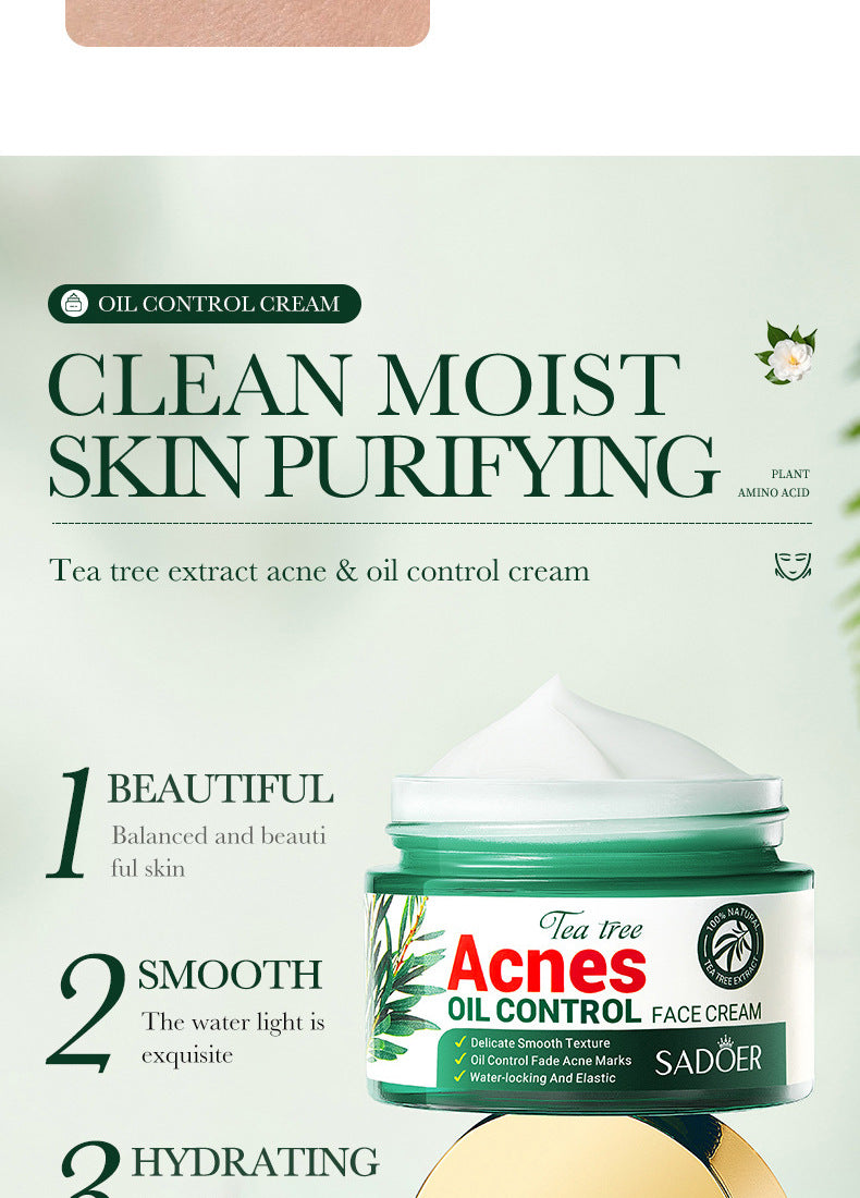 Tea Tree Skincare Set SADOER Cleansing, moisturizing, hydrating five-piece set for  foreign trade wholesale