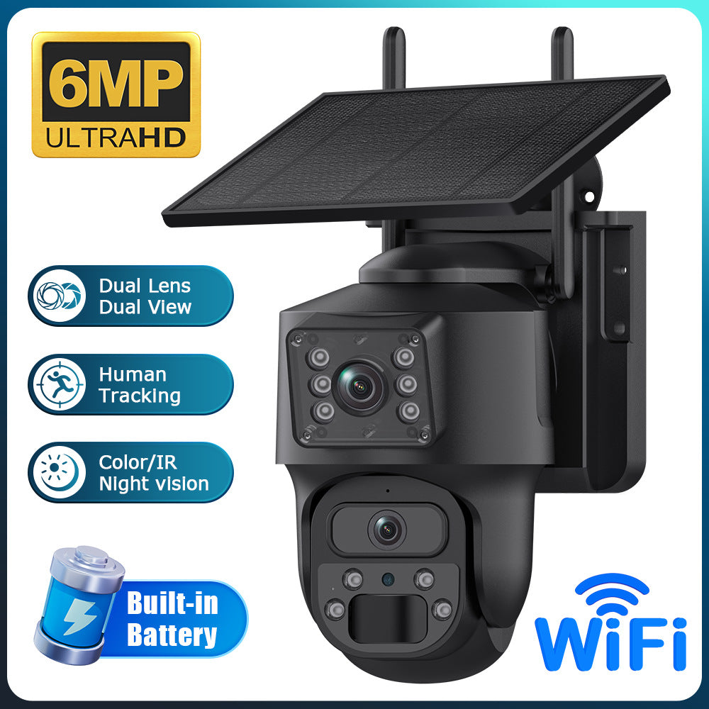 600Megapixel HD Dual Screen Solar Surveillance 4G/WIFI Outdoor Camera Monitoring Special Wholesale