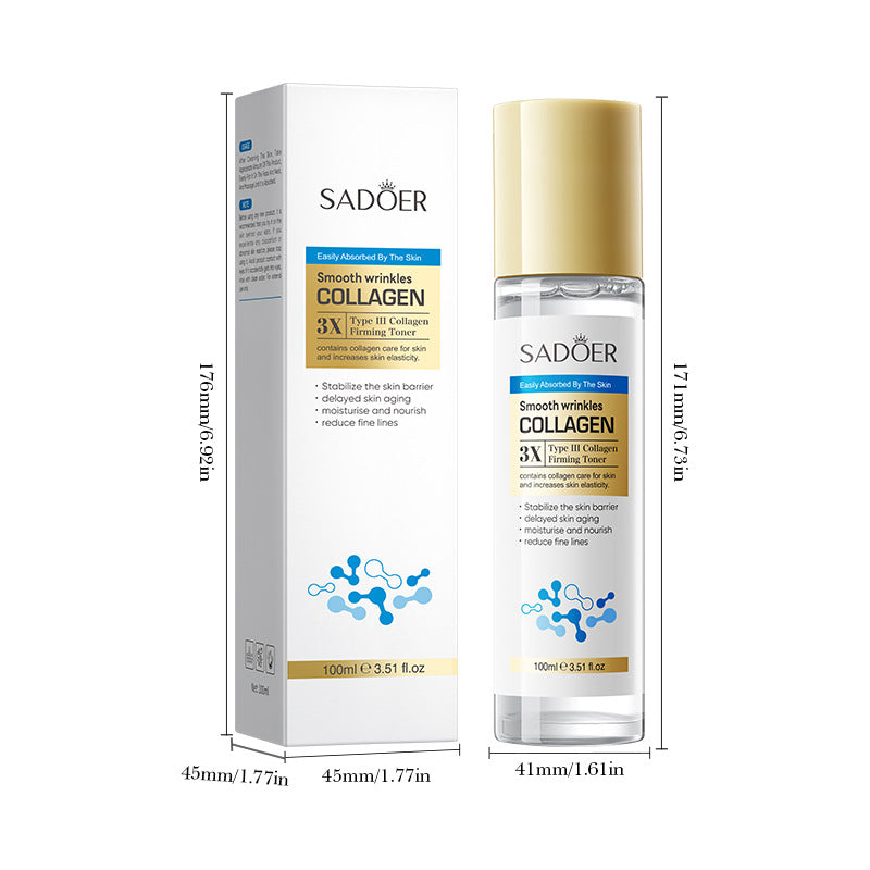 Type III Collagen Wrinkle Firming Toner SADOER Hydrating Moisturizing Water Cross-Border Wholesale